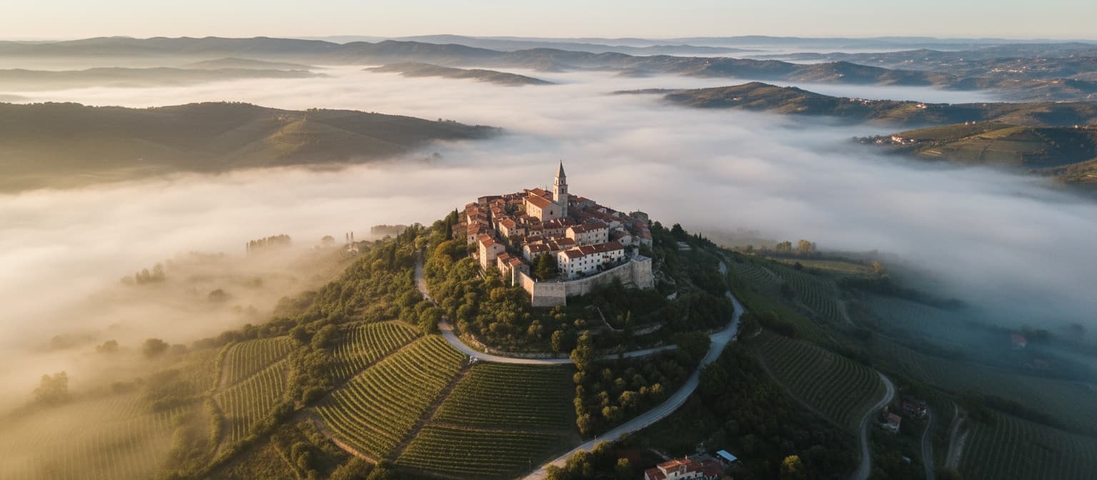 Motovun aerial view